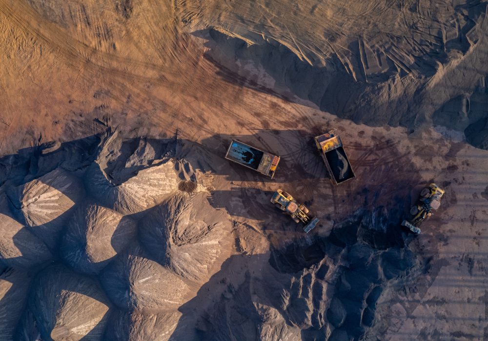 Vertical bird's-eye view of metal mineral port